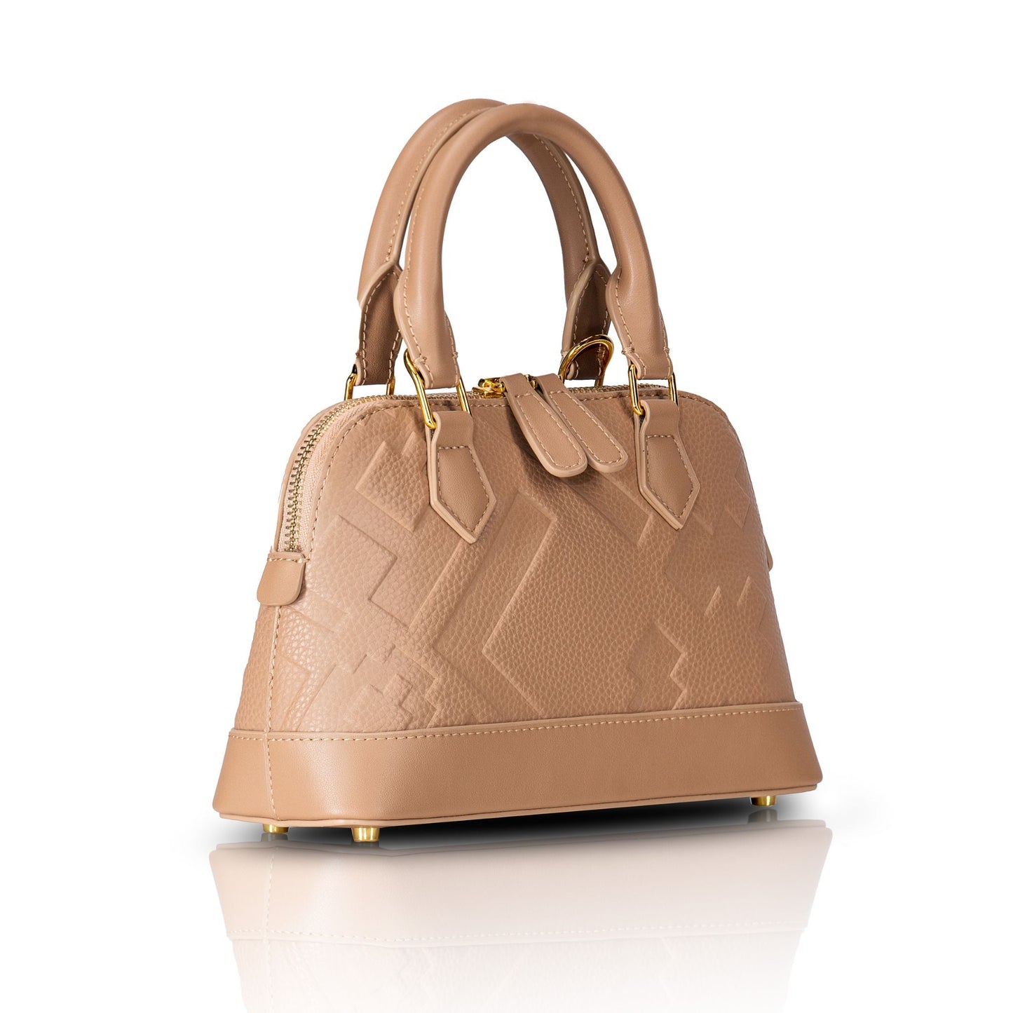 EMBOSSED DOME BAG - BEIGE